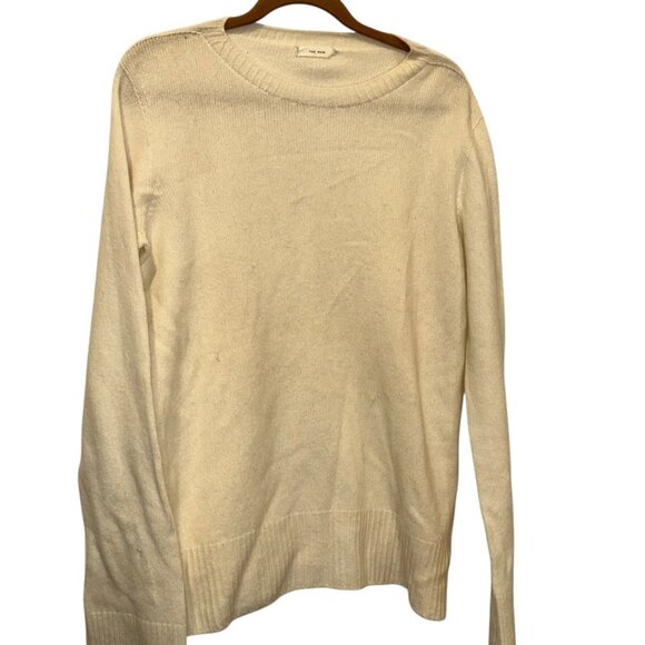 Cashmere Cream white crew neck Designer The Row sweater XS - Picture 1 of 6